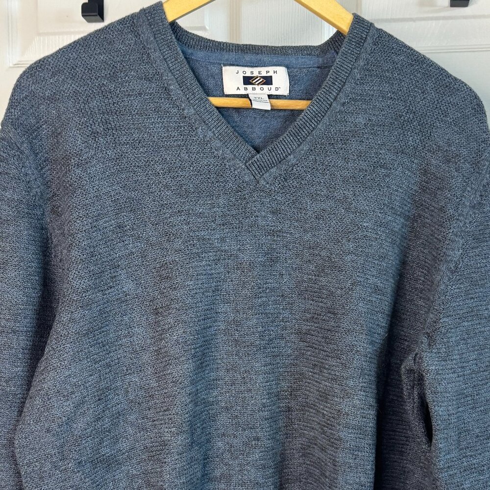 Joseph Abboud Cotton Sweater – Heathered Slate Blue (XXL)